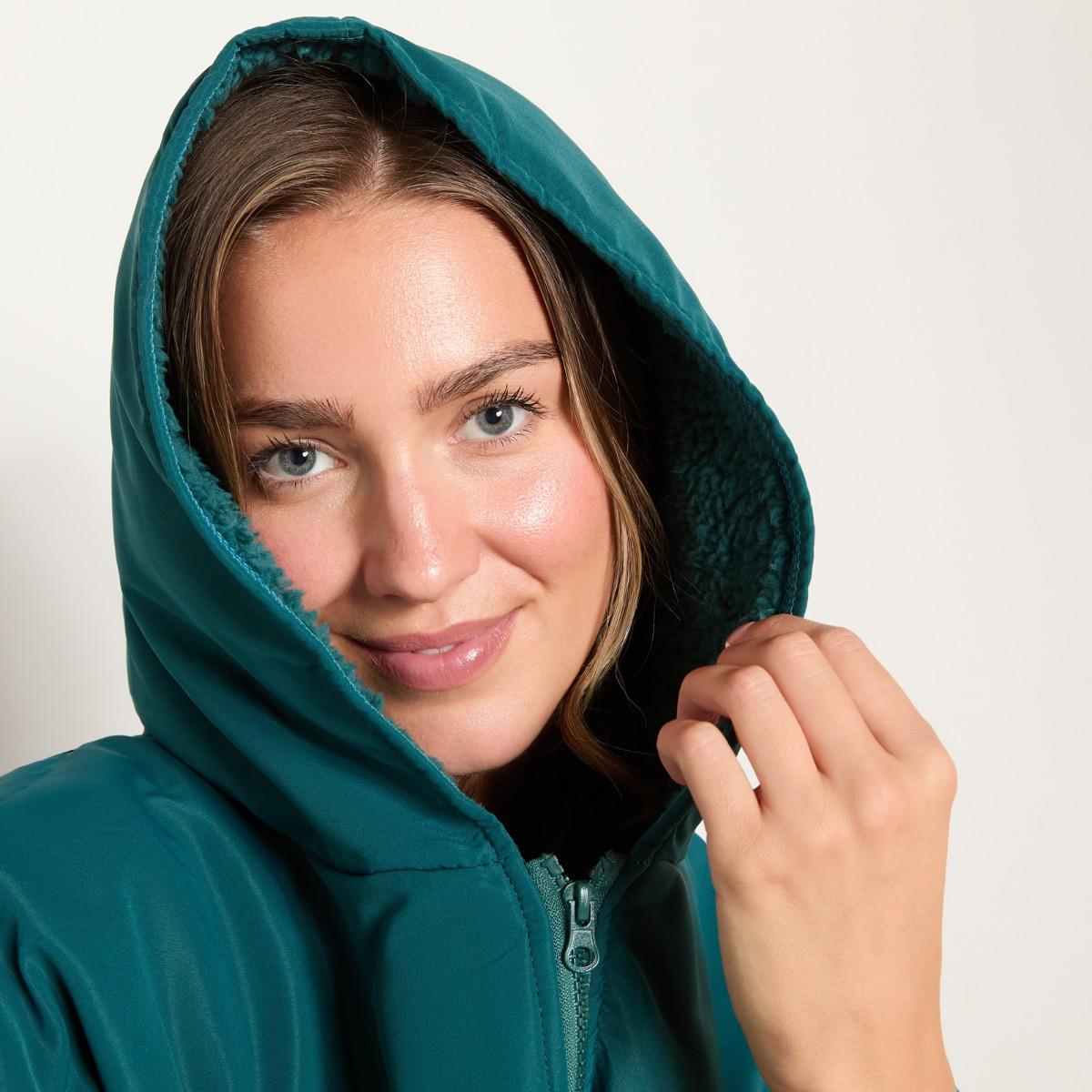 OHS Adults Water Resistant Sherpa Drying Robe, Teal>