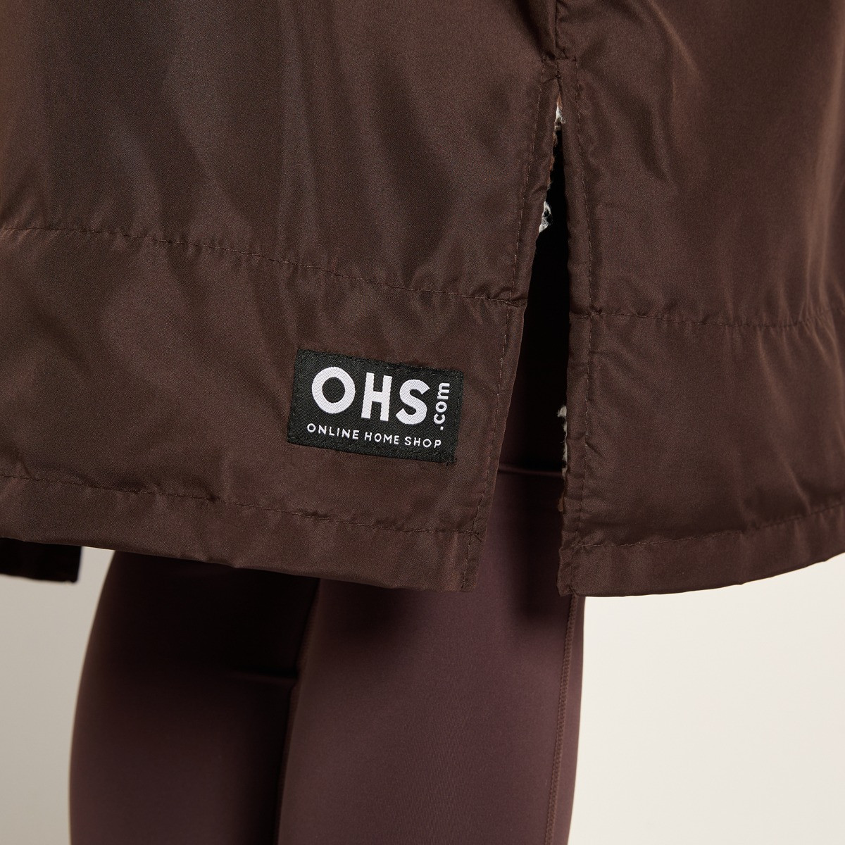OHS Adult Water Resistant Sherpa Drying Robe - Brown/Zebra>