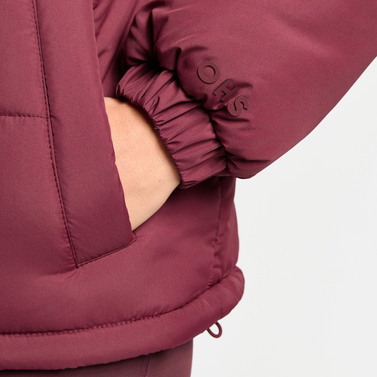 OHS Basic Funnel Neck Puffer Jacket - Burgundy>