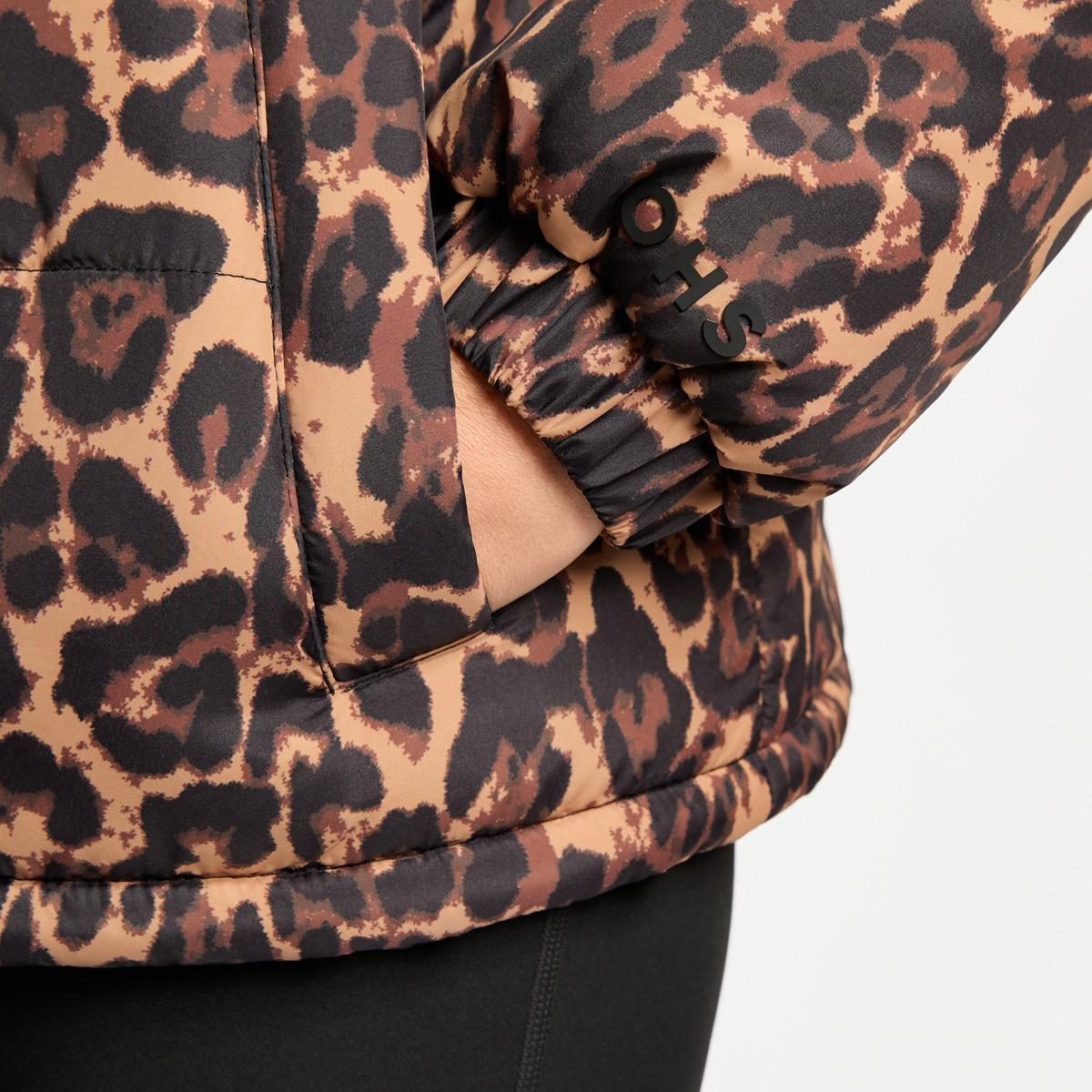 OHS Basic Funnel Neck Puffer Jacket - Natural Leopard>