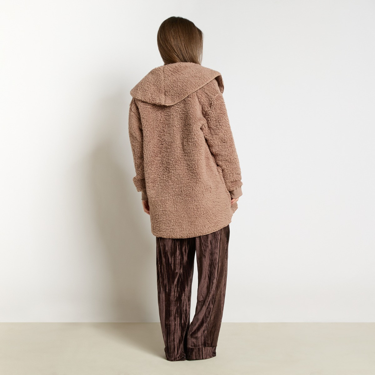 OHS Waterfall Teddy Fleece Cardigan - Mink>