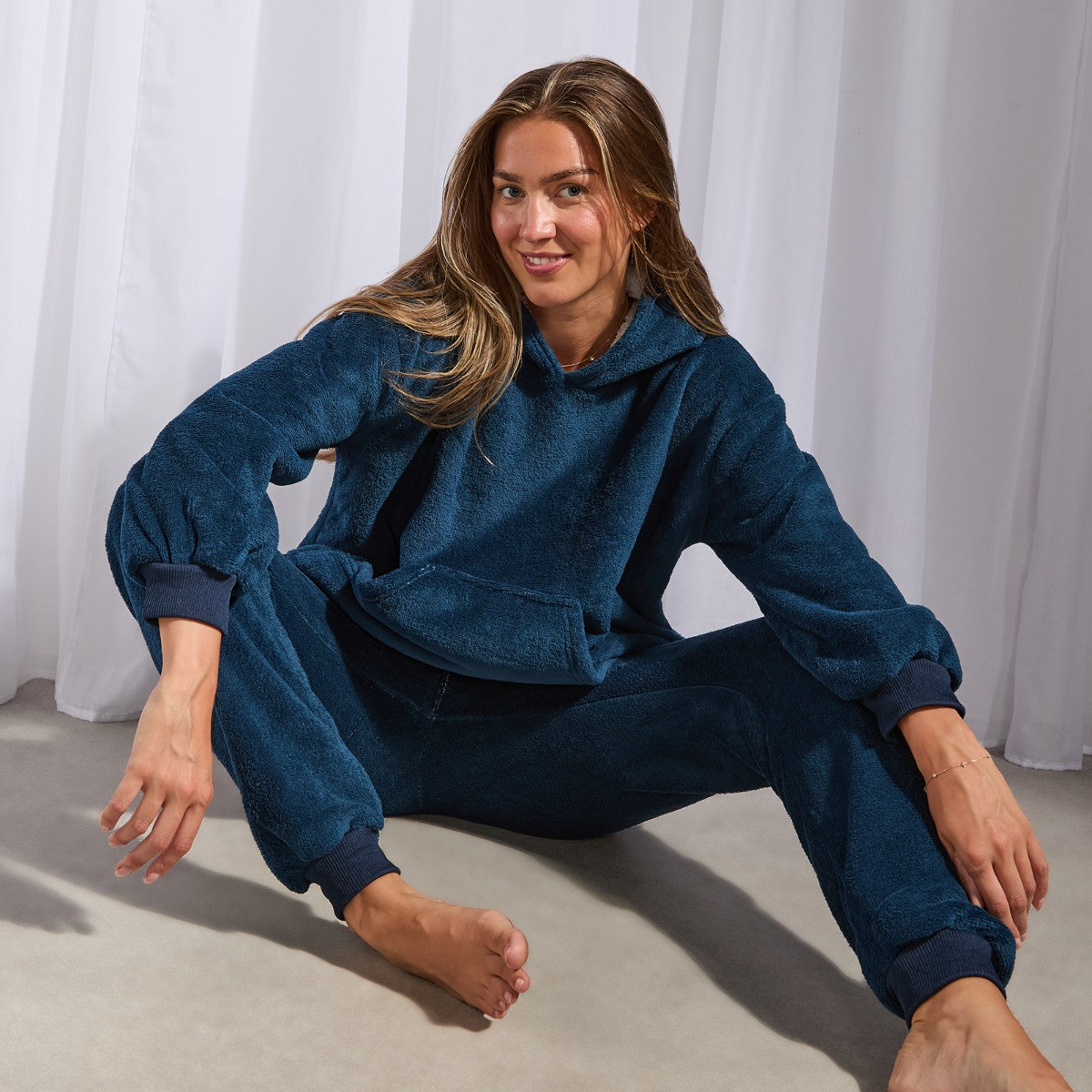 OHS Fleece Hoodie Loungewear Set - Navy>