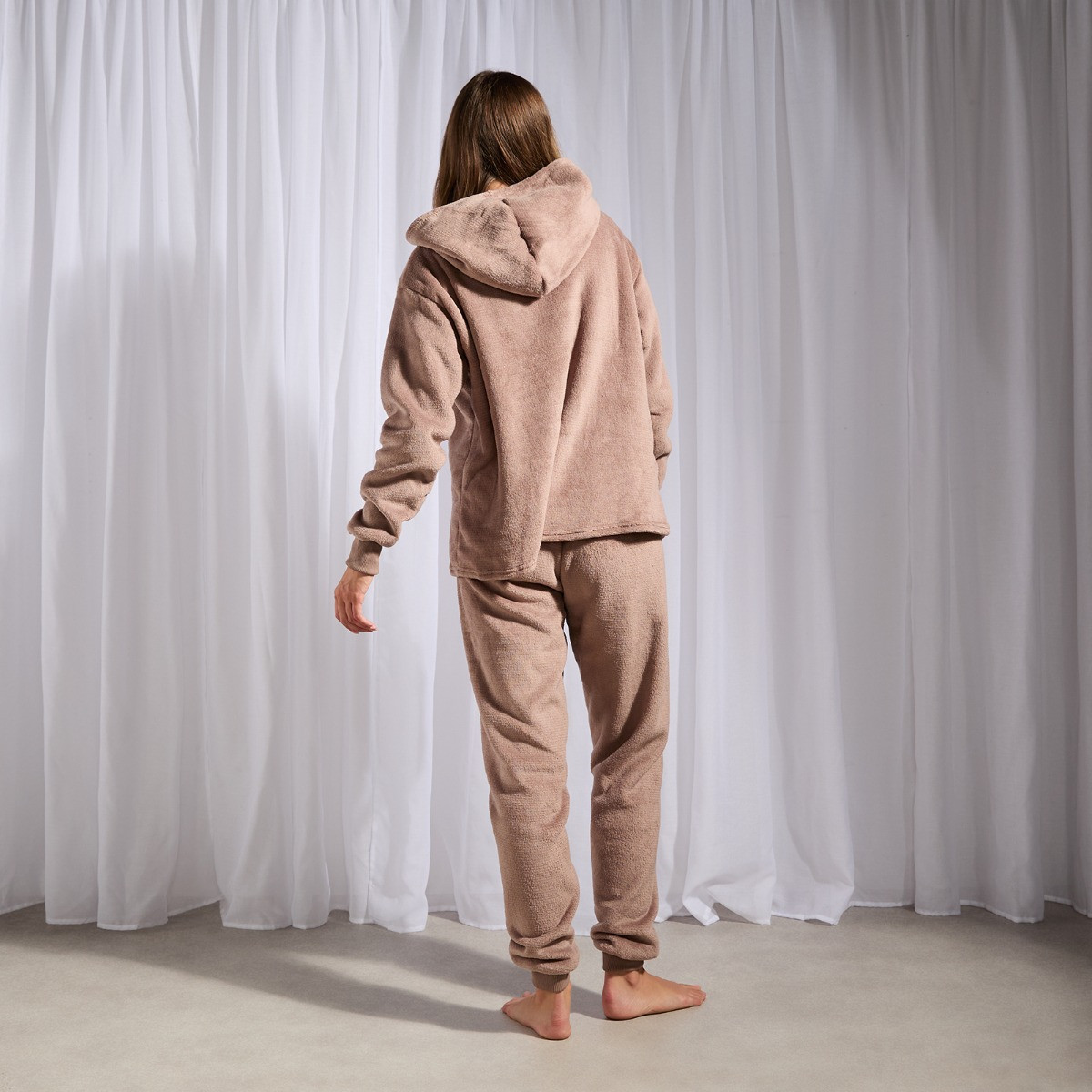 OHS Fleece Hoodie Loungewear Set - Natural>