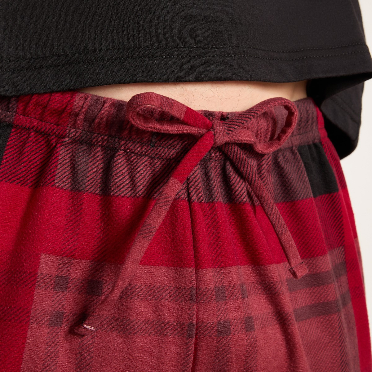 OHS Men's Check T-shirt Pyjama Set - Red >