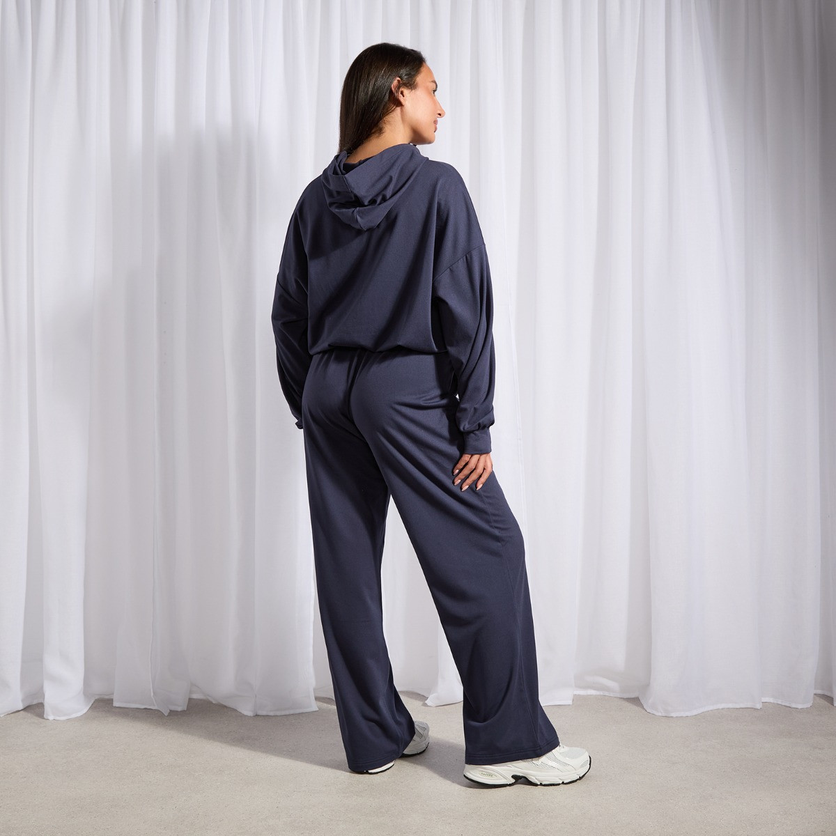 OHS Bubble Hem Hoodie Loungewear Set, Navy - Large/Extra Large>