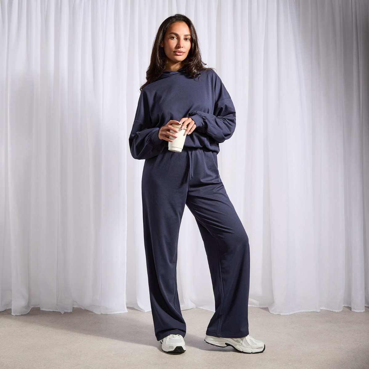 OHS Bubble Hem Hoodie Loungewear Set, Navy - Large/Extra Large>