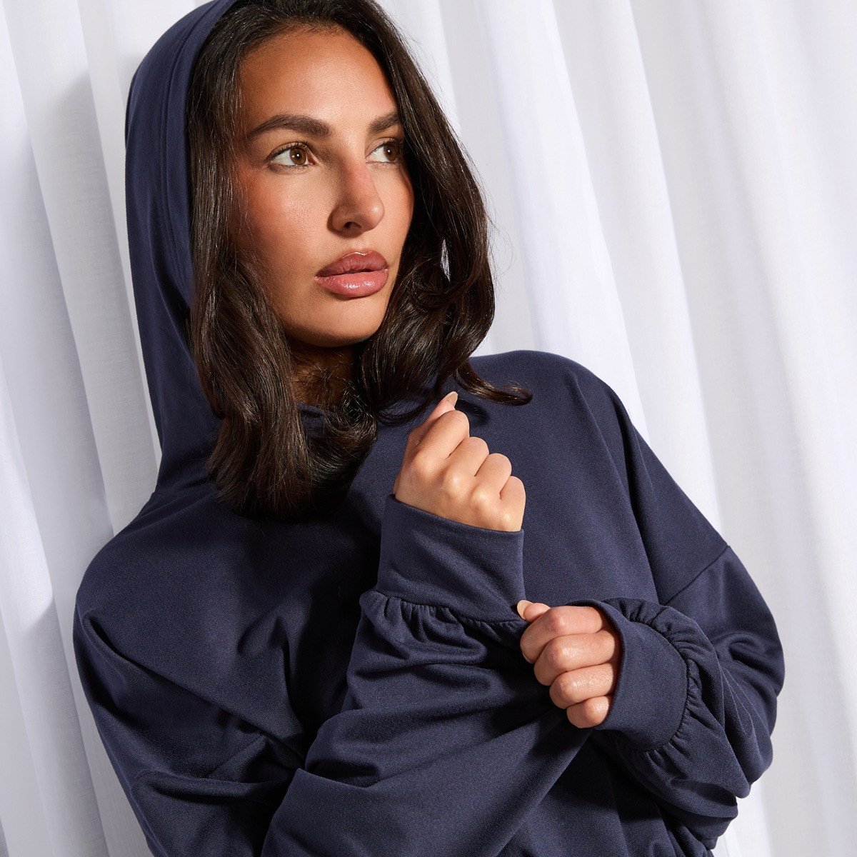 OHS Bubble Hem Hoodie Loungewear Set, Navy - Large/Extra Large>