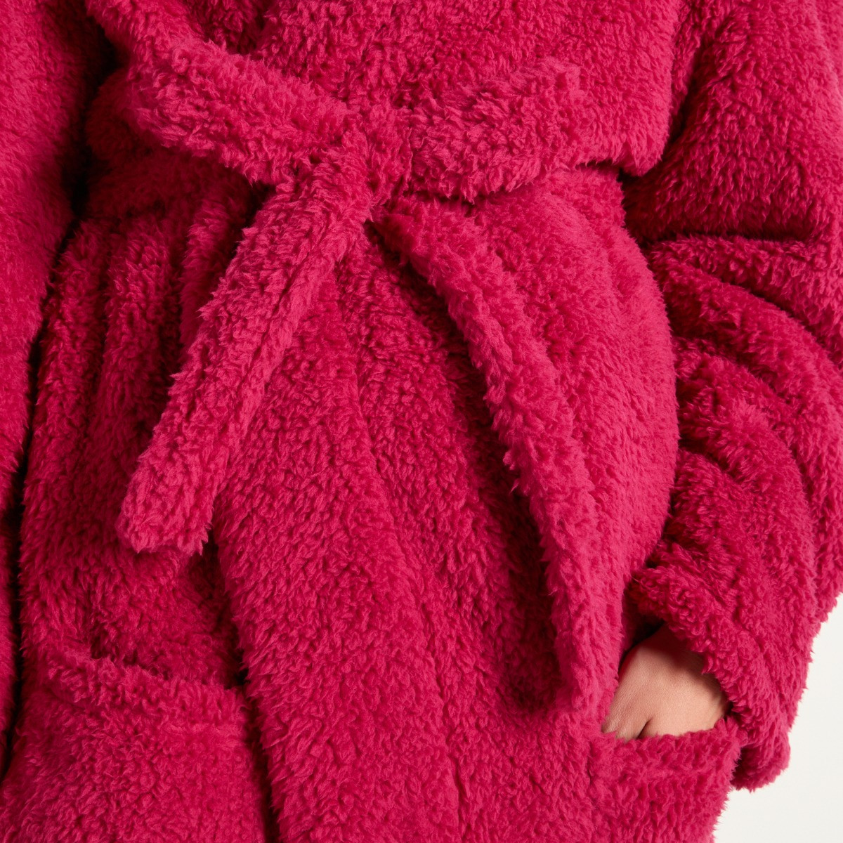OHS Teddy Dressing Gown - Berry>