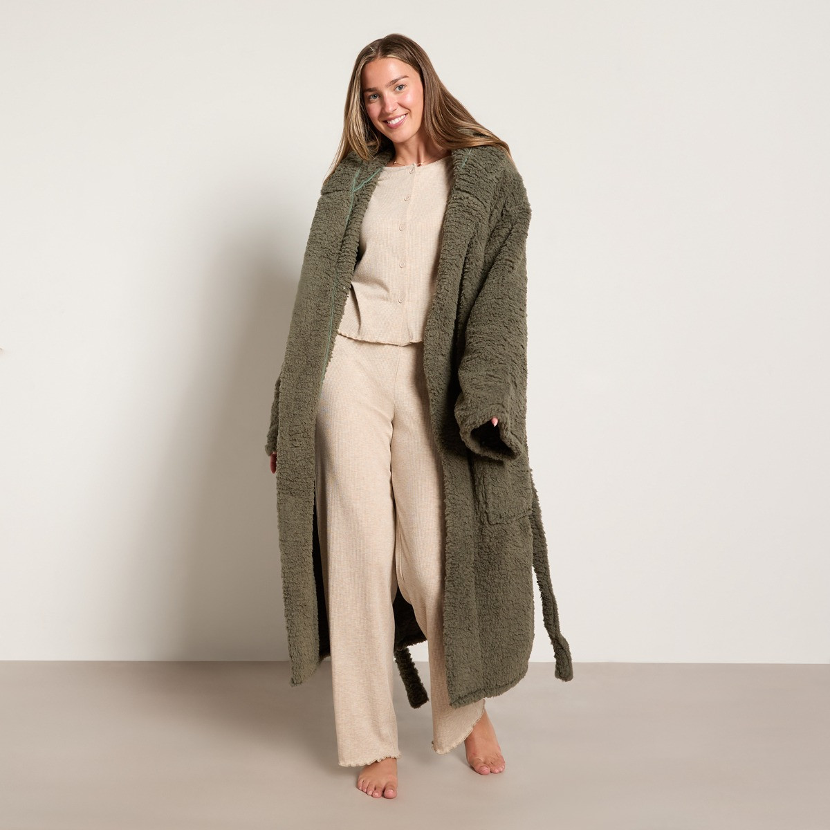 OHS Teddy Dressing Gown - Woodland Green>