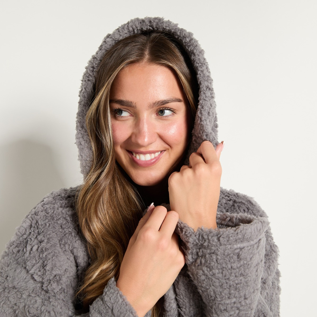 OHS Teddy Dressing Gown - Silver>