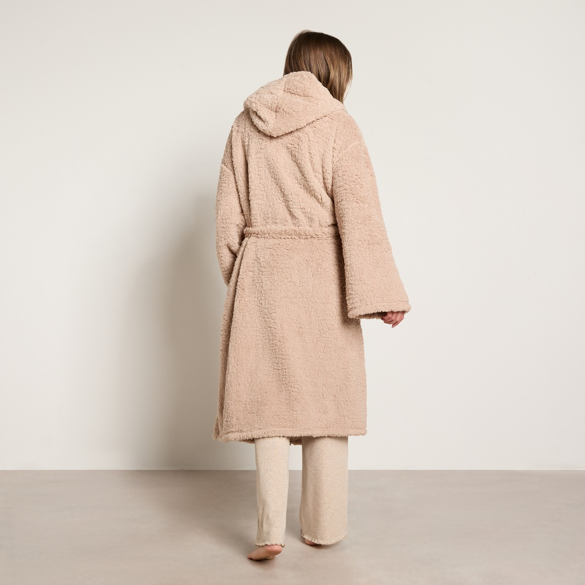 OHS Teddy Dressing Gown - Natural>