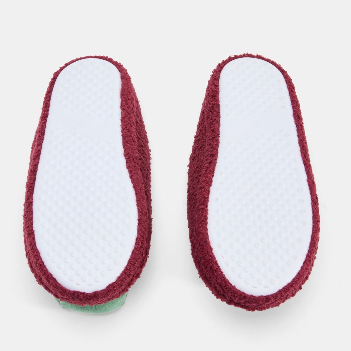 OHS Cheese & Wine Boucle Slippers - Burgundy>