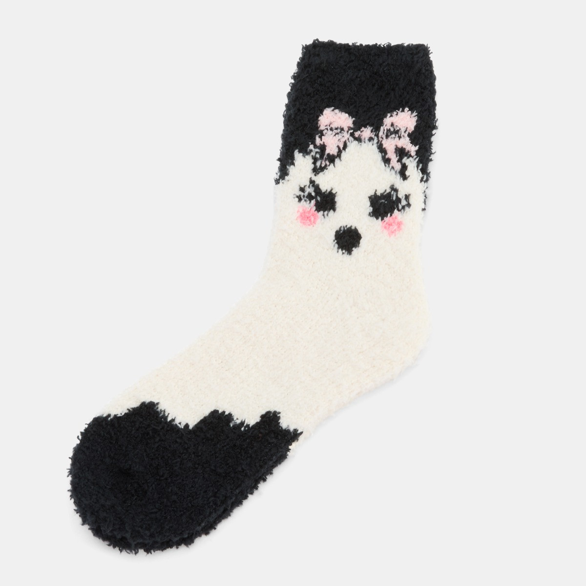 OHS Halloween Sweetie Pies Fluffy Fleece Socks, Black - 3 Pack>
