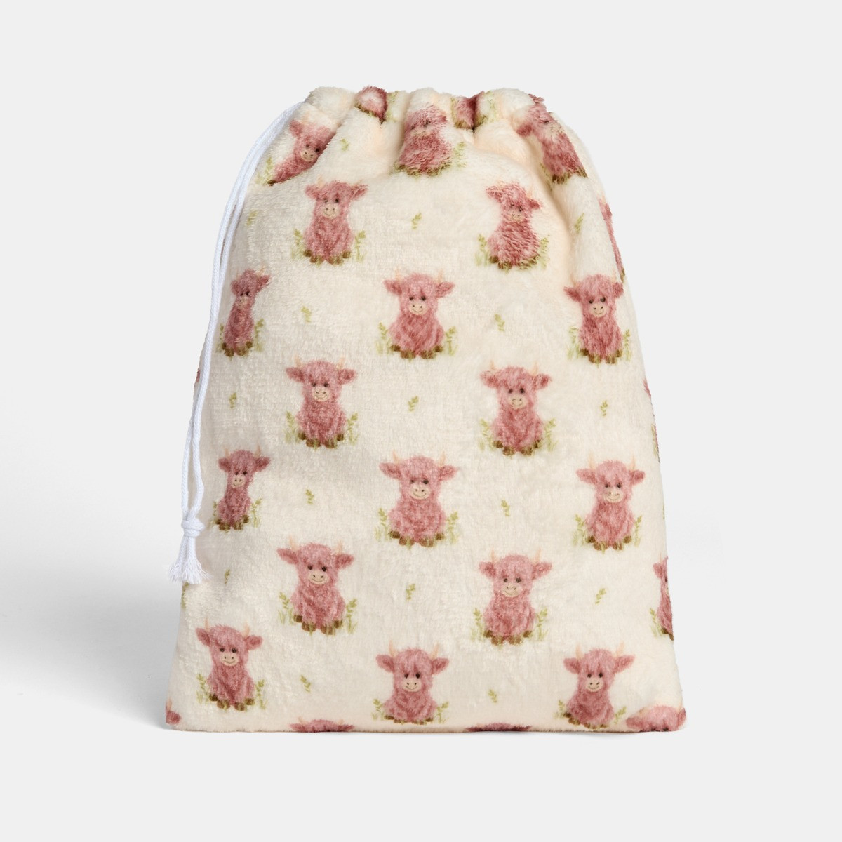 OHS Harry The Highland Cow Print Hot Water Bottle Gift Set - Natural>