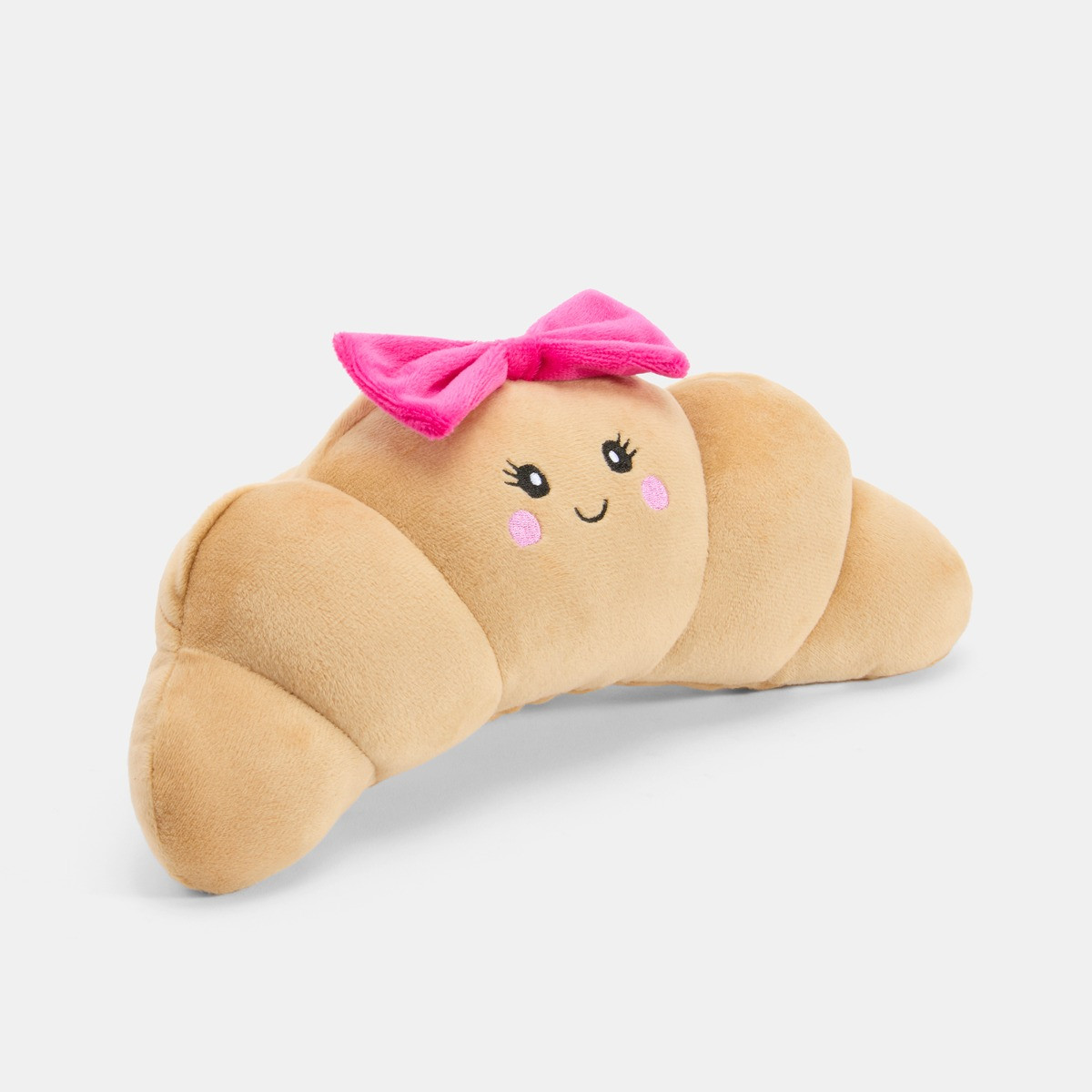 OHS Bow Croissant Microwaveable Hottie - Brown/Pink>