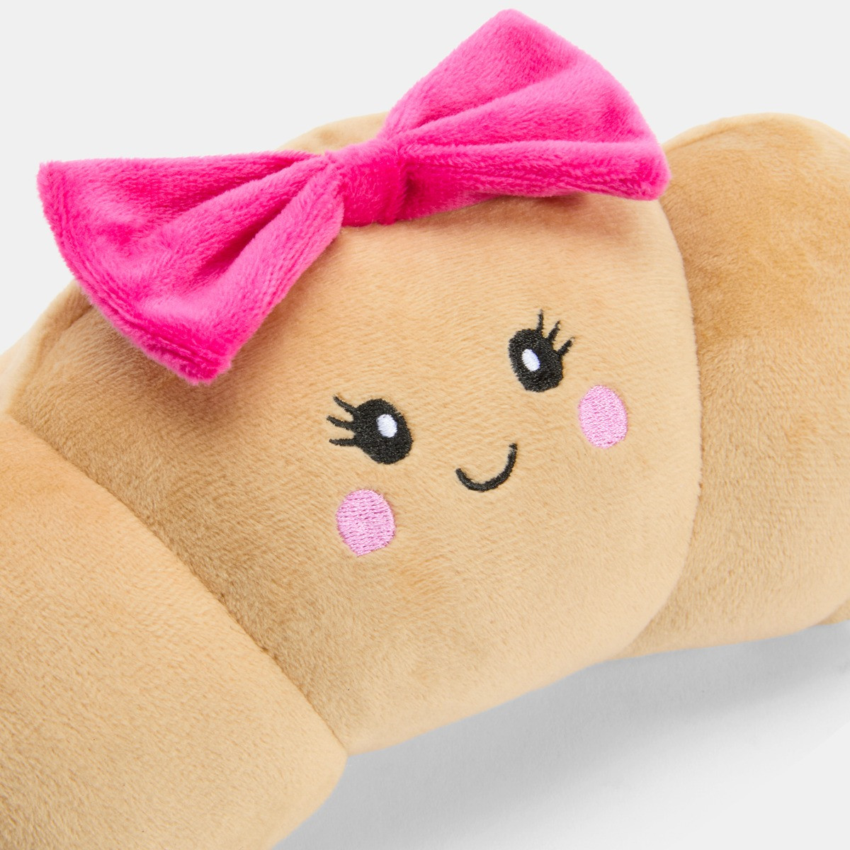 OHS Bow Croissant Microwaveable Hottie - Brown/Pink>