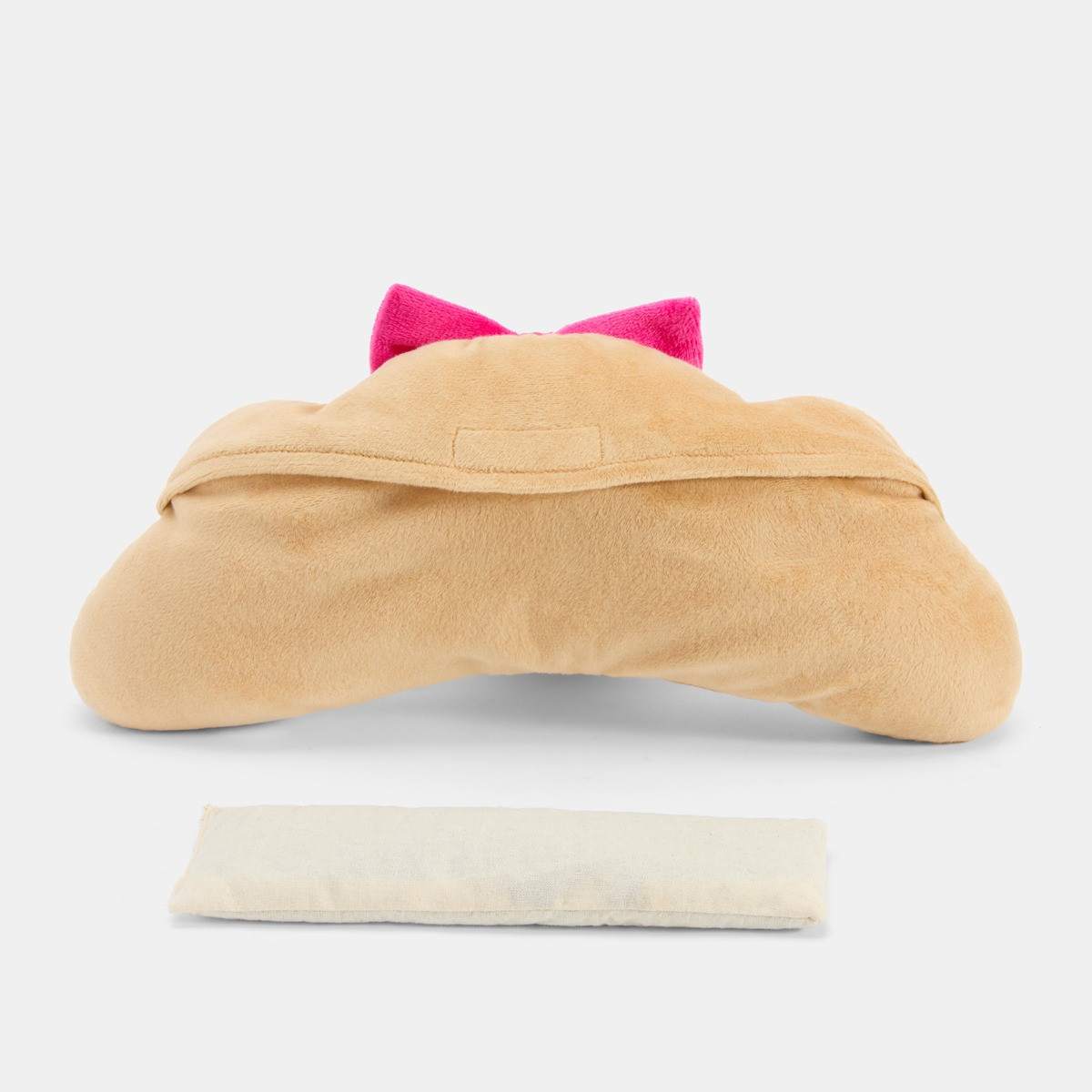 OHS Bow Croissant Microwaveable Hottie - Brown/Pink>