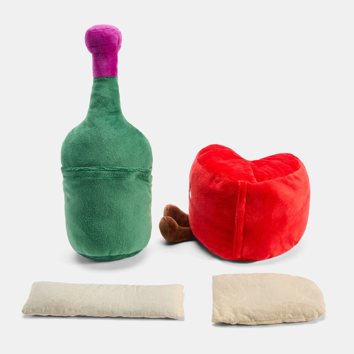 OHS 2 Pack Cheese & Wine Microwaveable Hottie - Green/Red>
