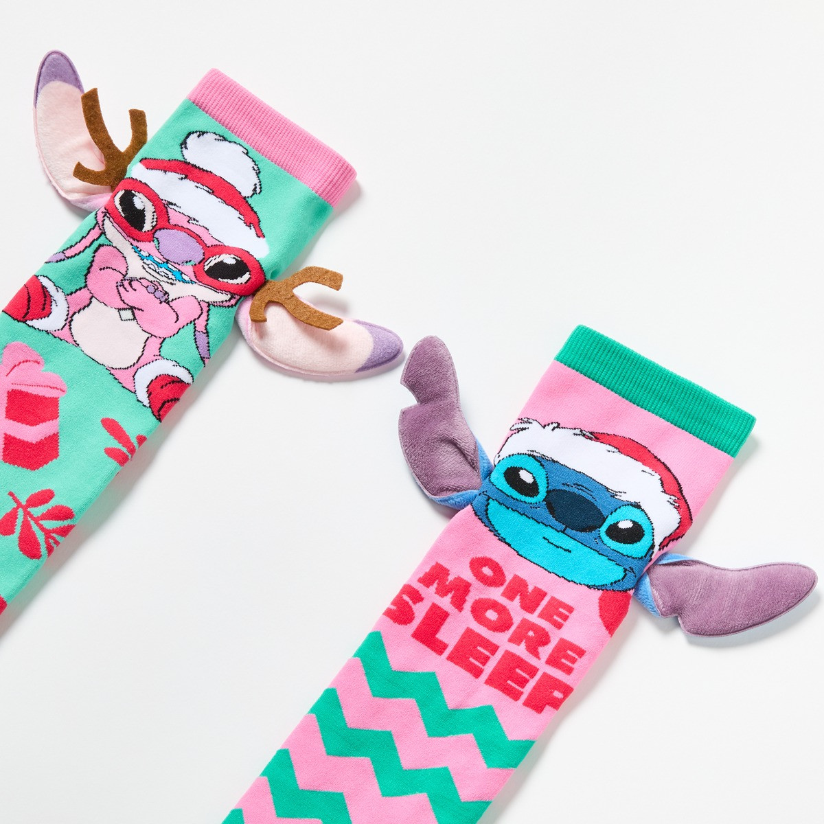 OHS Kids Christmas Stitch & Angel Over the Knee Socks - Multi>