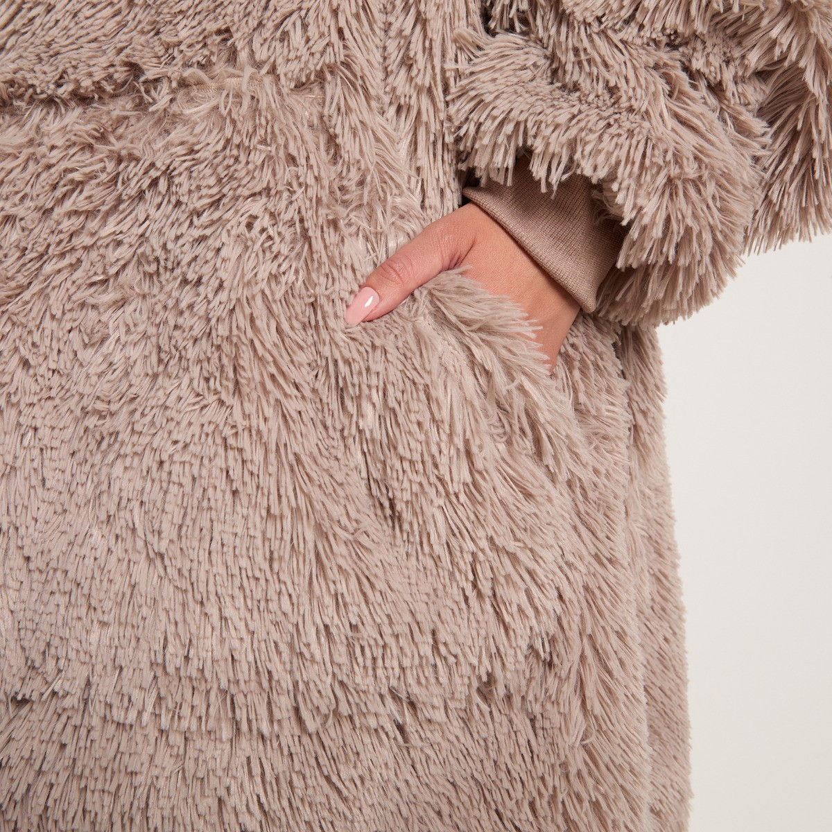 OHS Fluffy Hoodie Blanket - Natural>