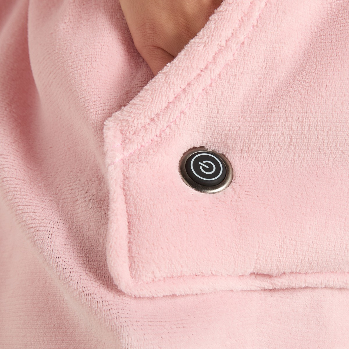 OHS Extra-Long Electric Heated Hoodie Blanket - Blush>