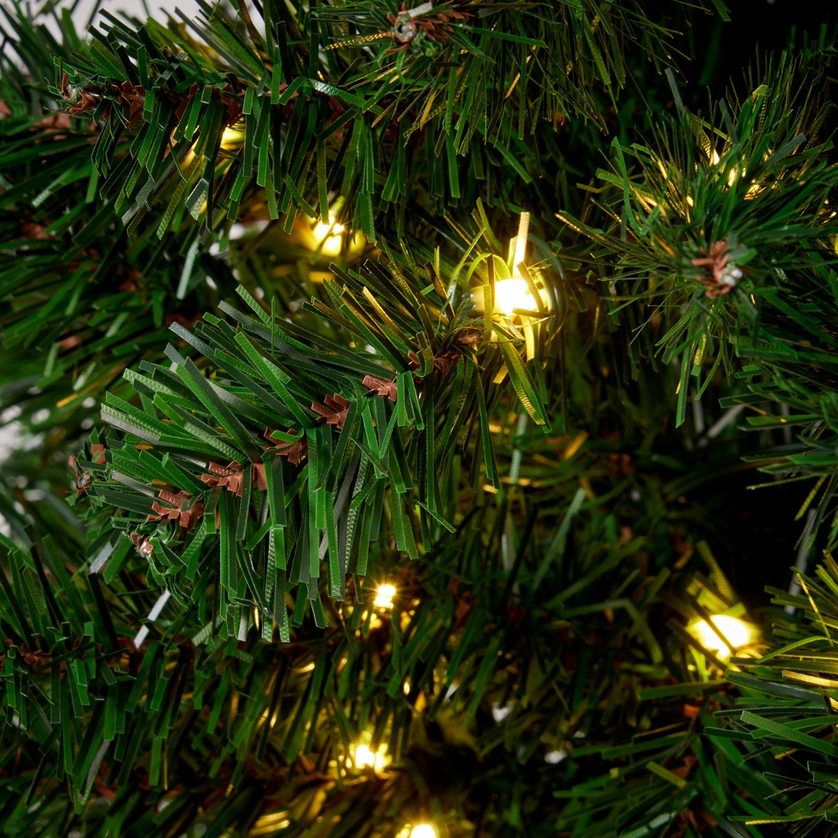 OHS Artificial Pencil Pre-Lit Christmas Tree with Warm White/Multi LEDs, Green - 6ft>