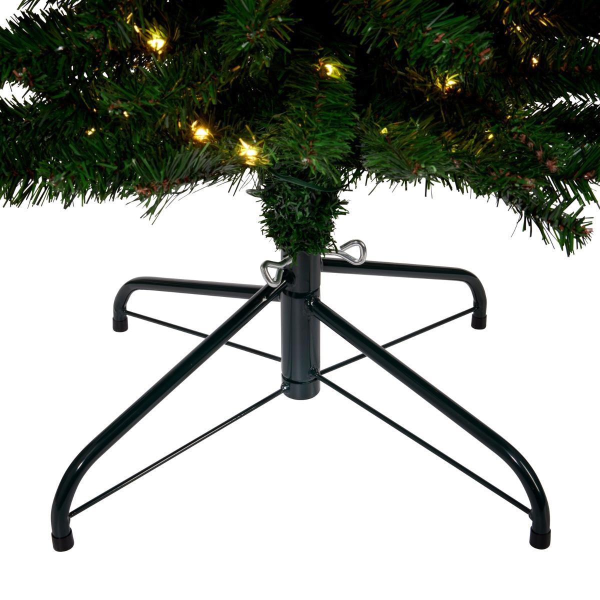 OHS Artificial Pencil Pre-Lit Christmas Tree with Warm White/Multi LEDs - Green>