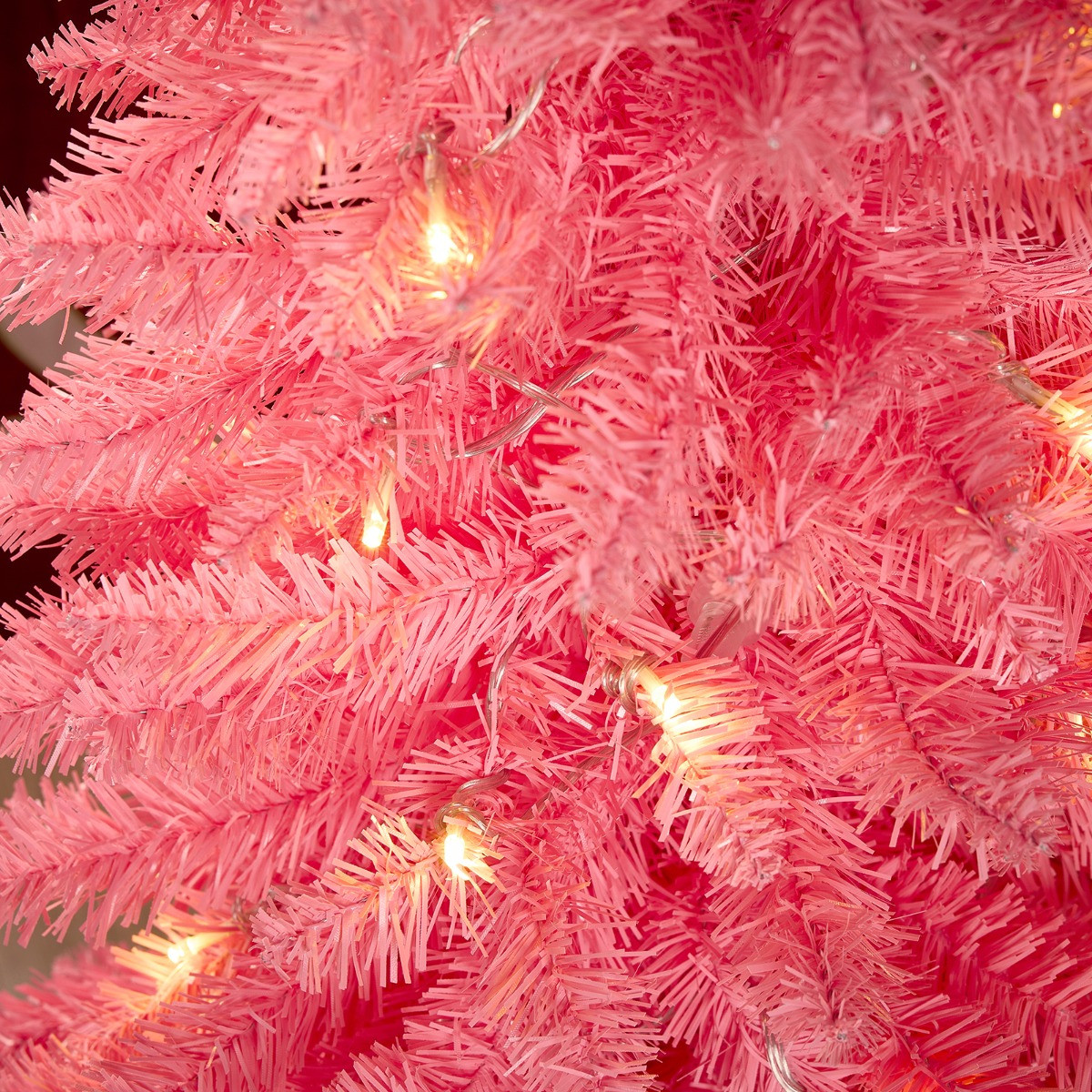 OHS Artificial Pencil Pre-Lit Christmas Tree with Warm White LEDs, Hot Pink - 6ft>