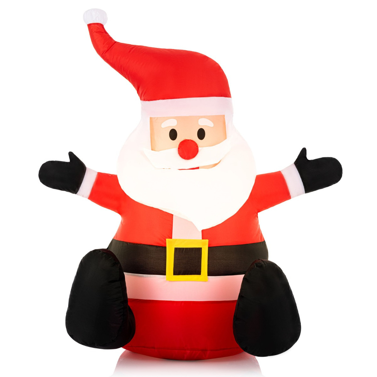 OHS Indoor/Outdoor Self-Inflating Santa Light-Up Porch Decoration - Red>