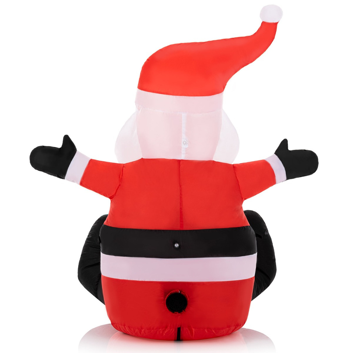 OHS Indoor/Outdoor Self-Inflating Santa Light-Up Porch Decoration - Red>