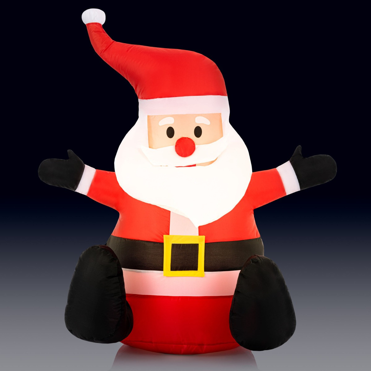 OHS Indoor/Outdoor Self-Inflating Santa Light-Up Porch Decoration - Red>