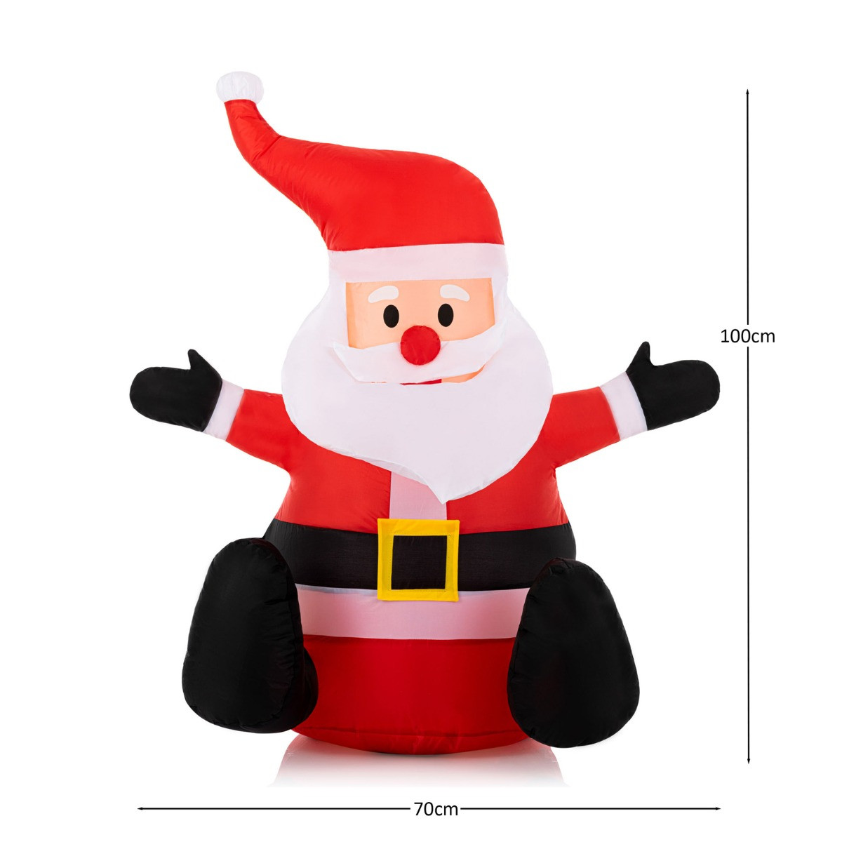 OHS Indoor/Outdoor Self-Inflating Santa Light-Up Porch Decoration - Red>