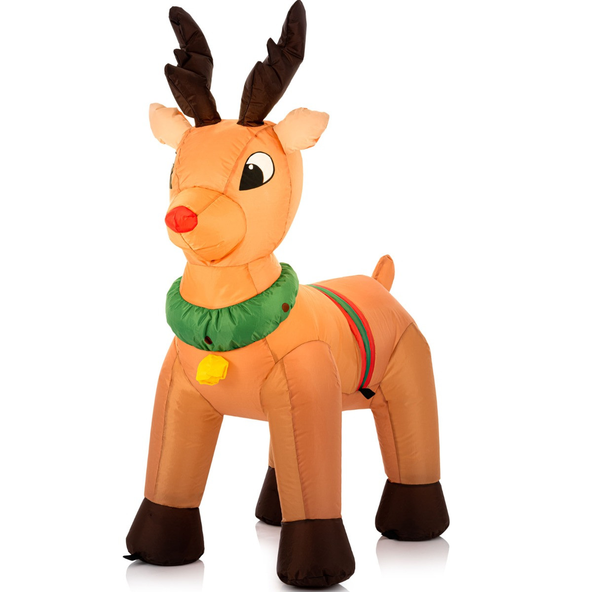 OHS Indoor/Outdoor Self-Inflating Reindeer Light-Up Porch Decoration - Brown>