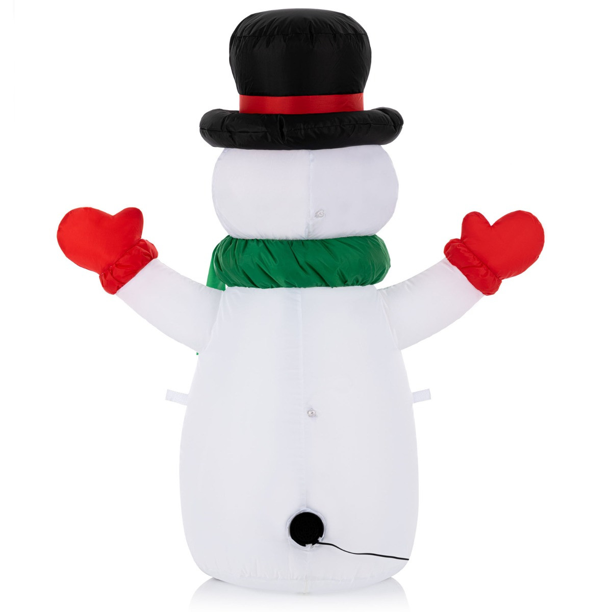 OHS Indoor/Outdoor Self-Inflating Snowman Light-Up Porch Decoration - White>
