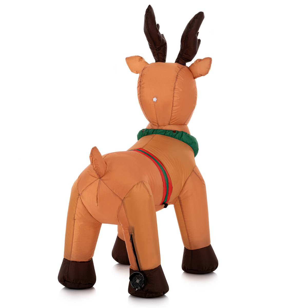 OHS Indoor/Outdoor Self-Inflating Reindeer Light-Up Porch Decoration - Brown>