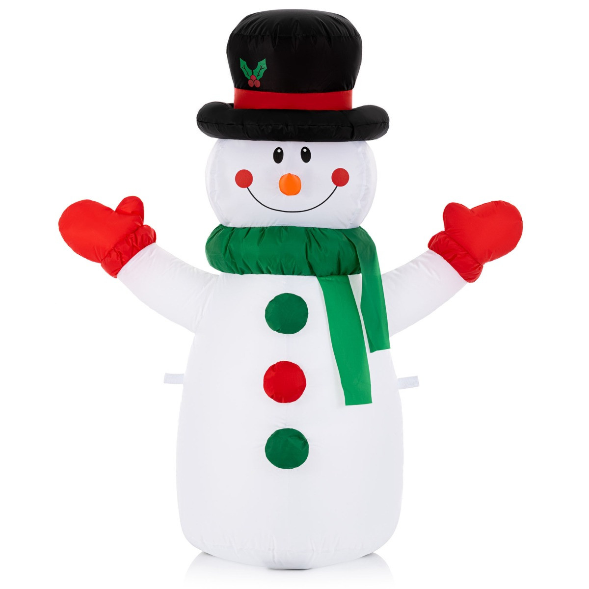 OHS Indoor/Outdoor Self-Inflating Snowman Light-Up Porch Decoration - White>