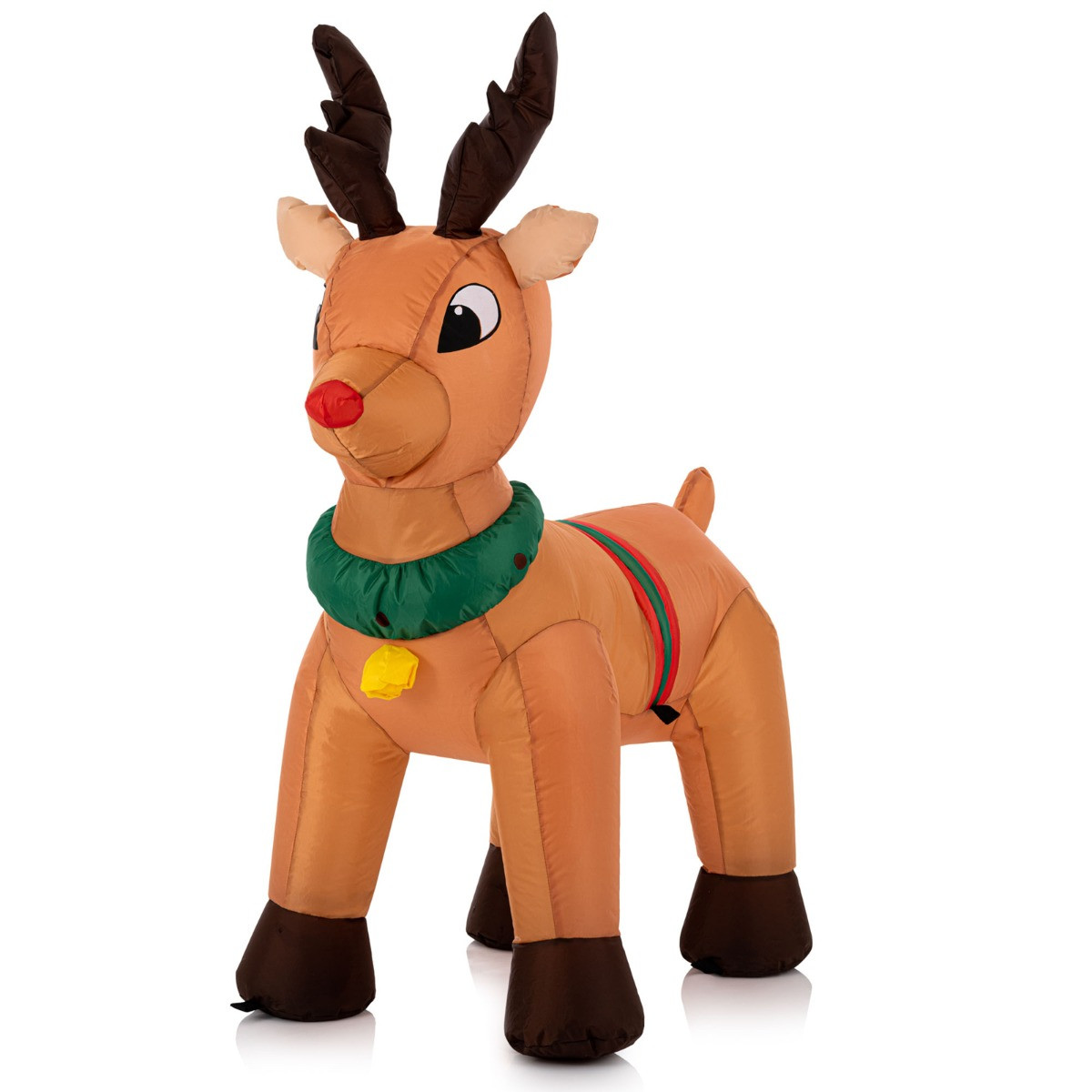 OHS Indoor/Outdoor Self-Inflating Reindeer Light-Up Porch Decoration - Brown>