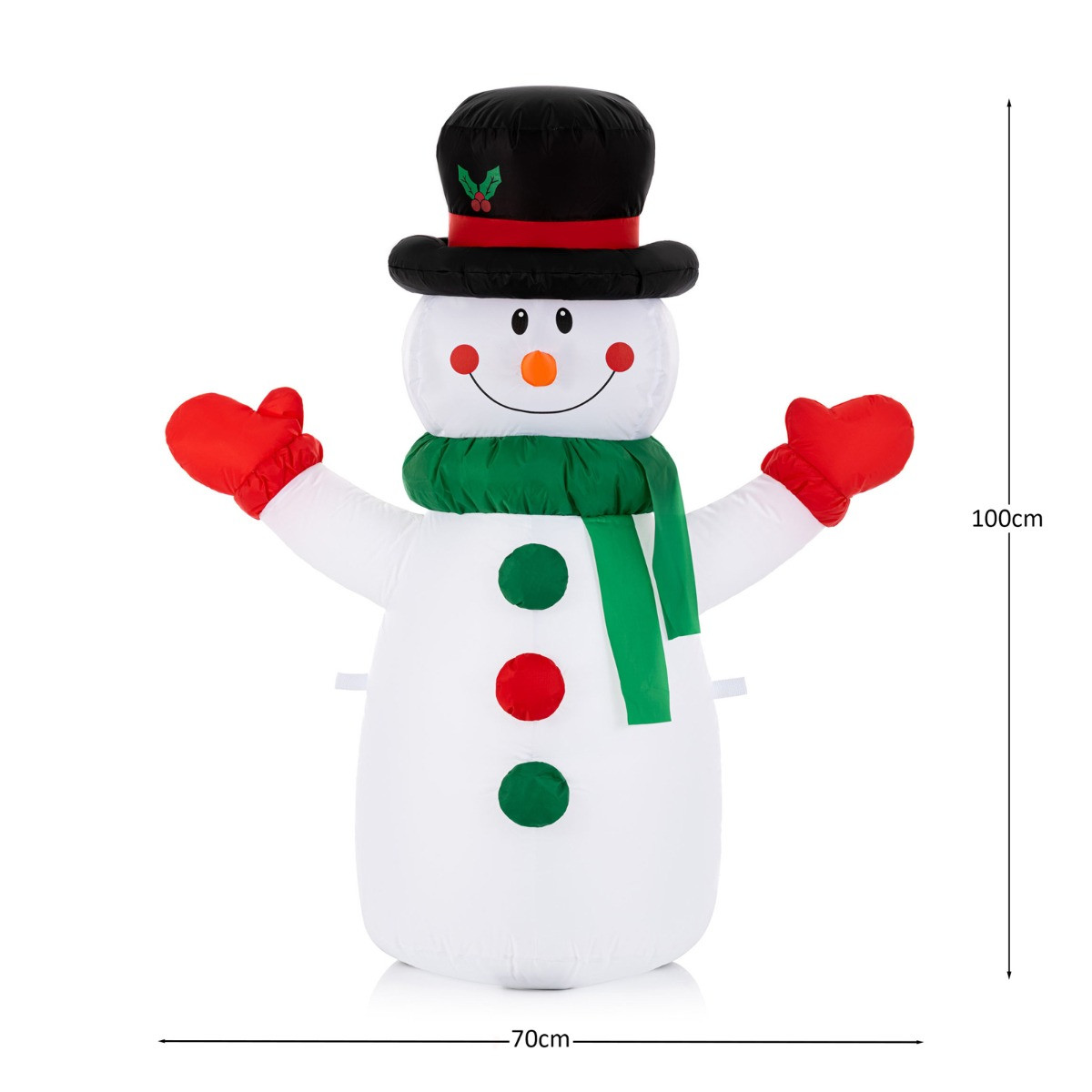 OHS Indoor/Outdoor Self-Inflating Snowman Light-Up Porch Decoration - White>