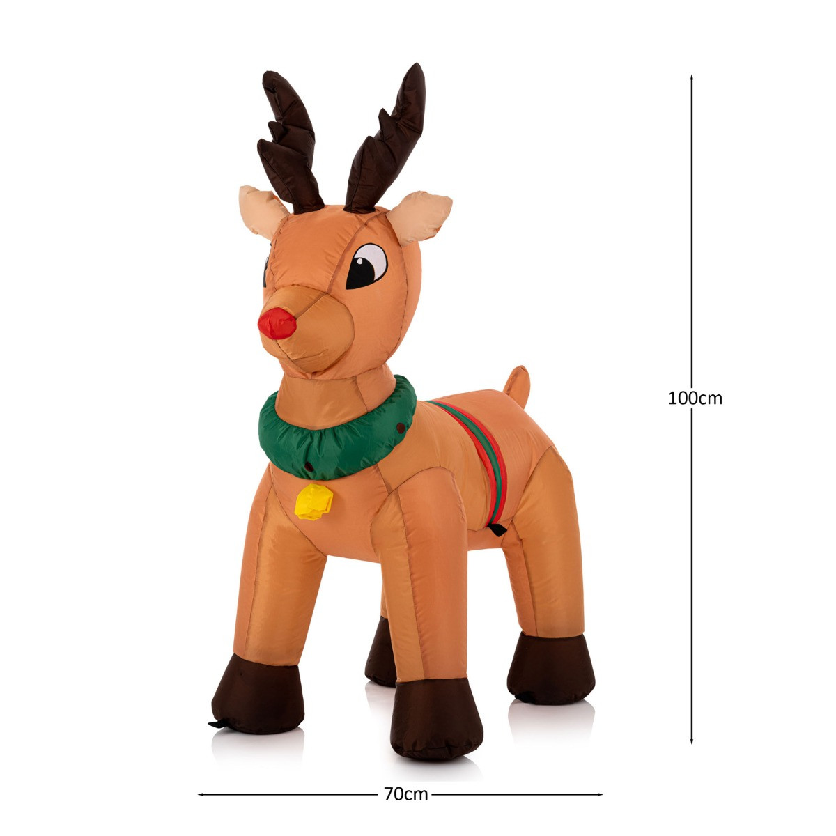 OHS Indoor/Outdoor Self-Inflating Reindeer Light-Up Porch Decoration - Brown>