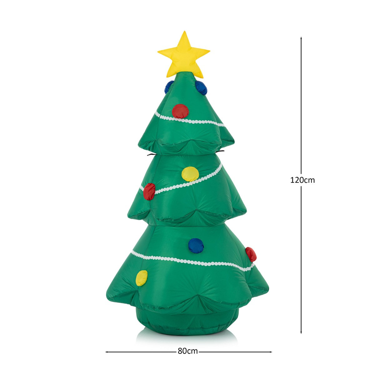 OHS Indoor/Outdoor Self-Inflating Tree Light-Up Porch Decoration - Green>