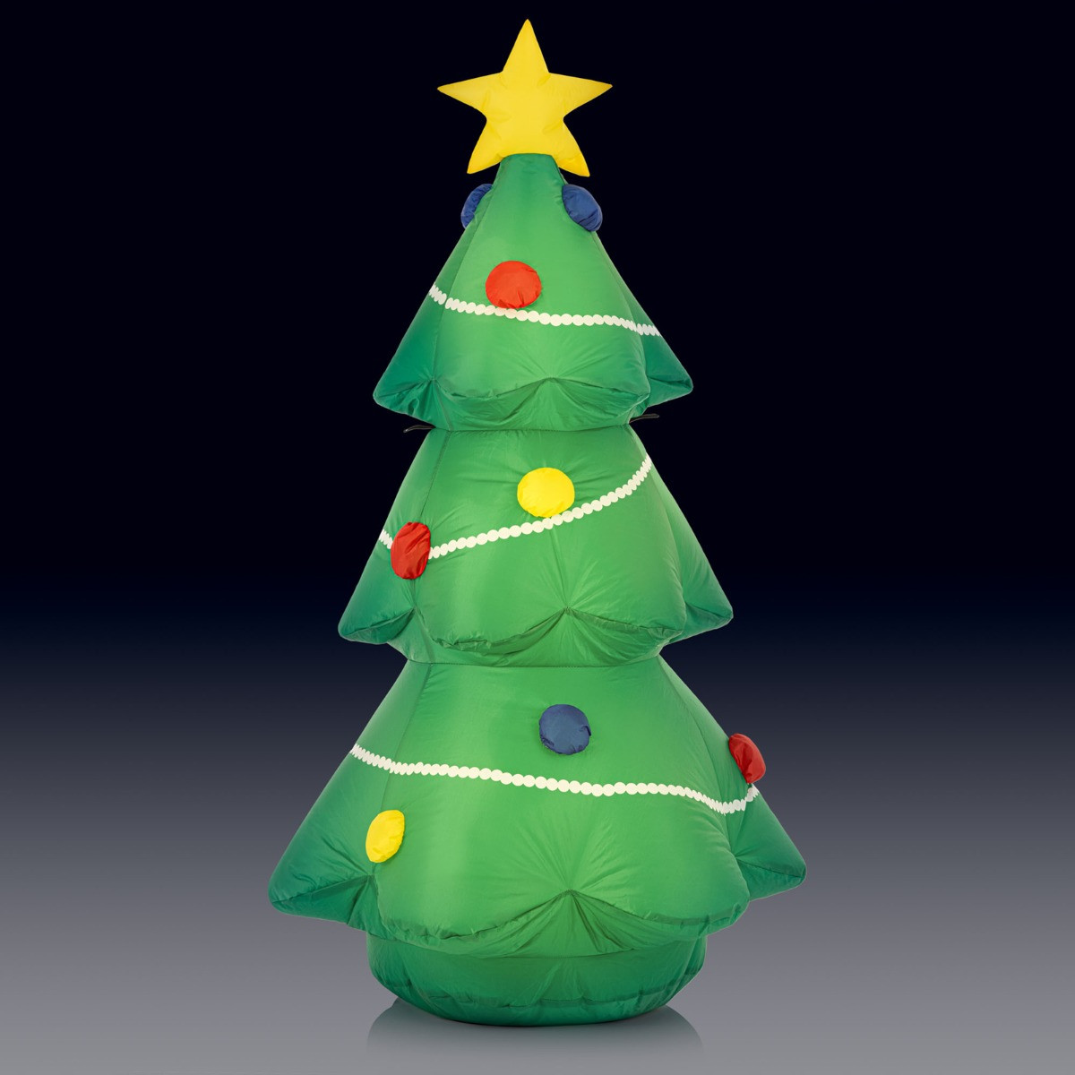 OHS Indoor/Outdoor Self-Inflating Tree Light-Up Porch Decoration - Green>
