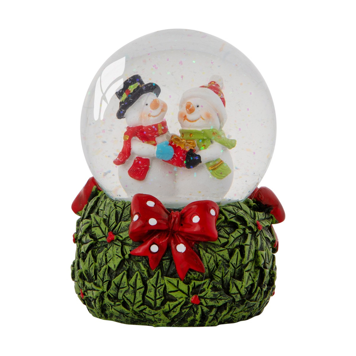 OHS Mr & Mrs Snowman Light Up Musical Snow Globe - Multi>