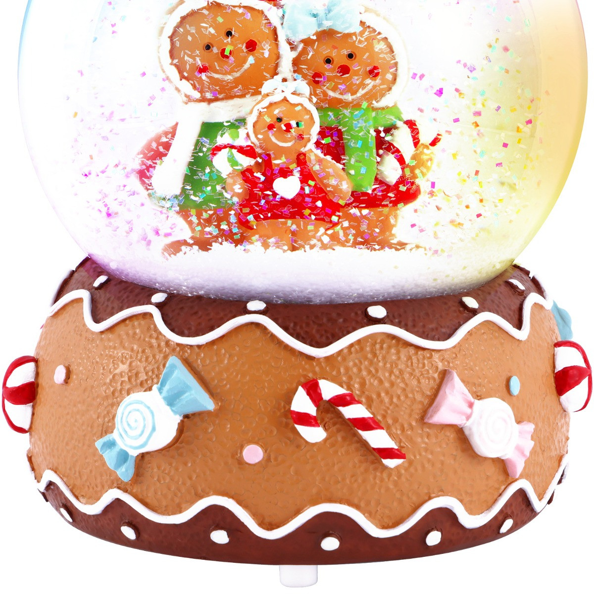 OHS Gingerbread Family Light Up Musical Snow Globe - Multi>