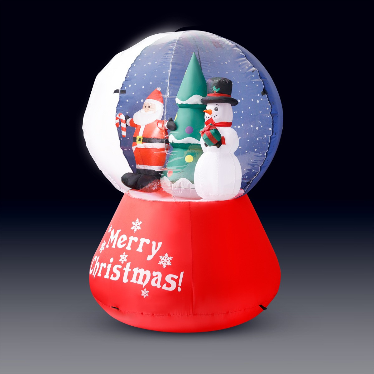 OHS Indoor/Outdoor Self-Inflating Snowglobe Light-Up Porch Decoration - Red>