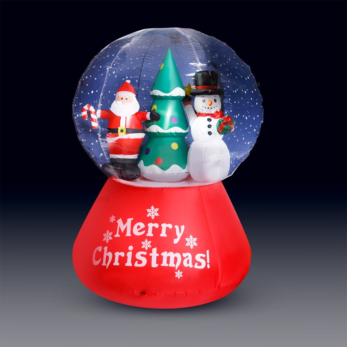 OHS Indoor/Outdoor Self-Inflating Snowglobe Light-Up Porch Decoration - Red>