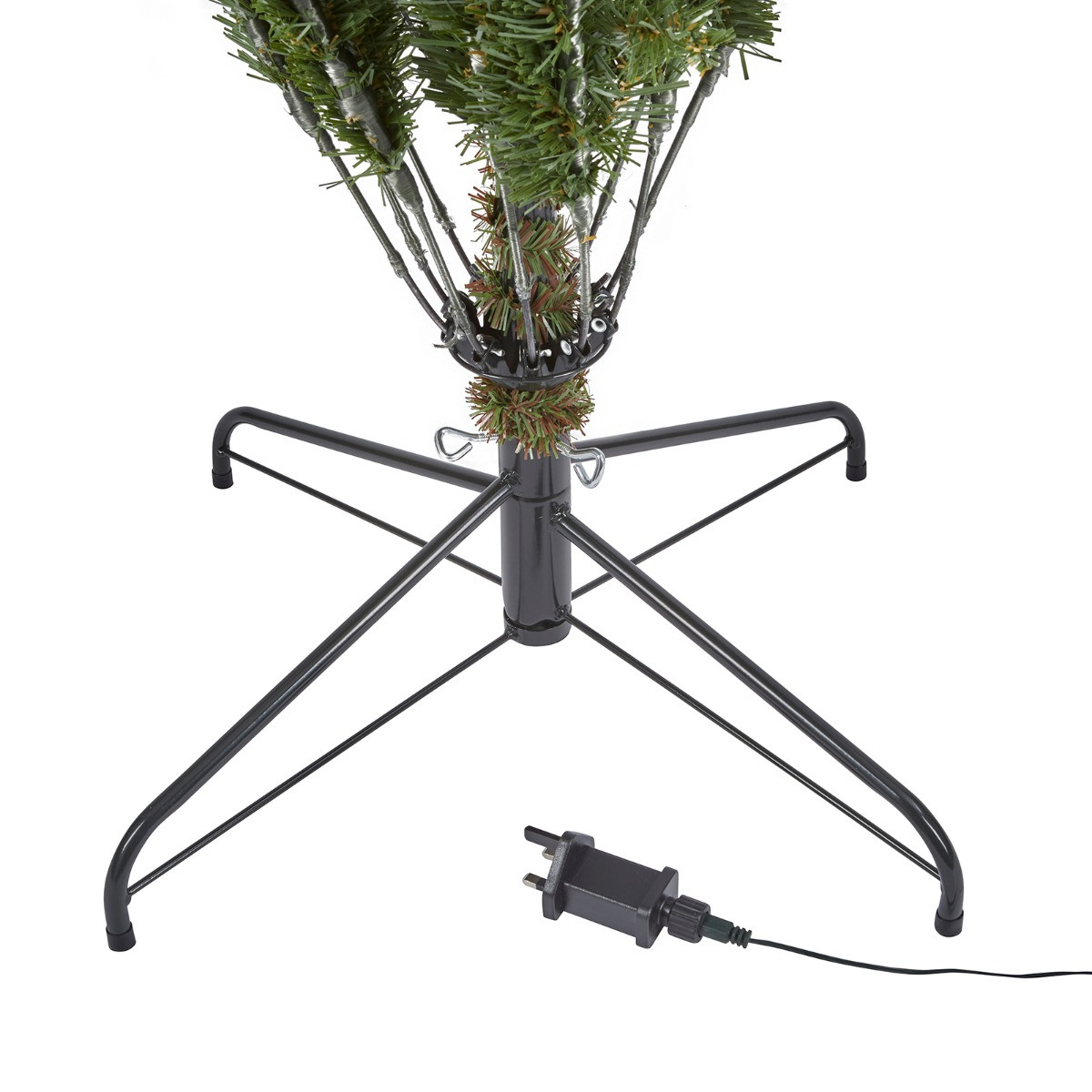 OHS Artificial Norway Spruce Pre-Lit Christmas Tree with White LEDs, Green - 7ft>