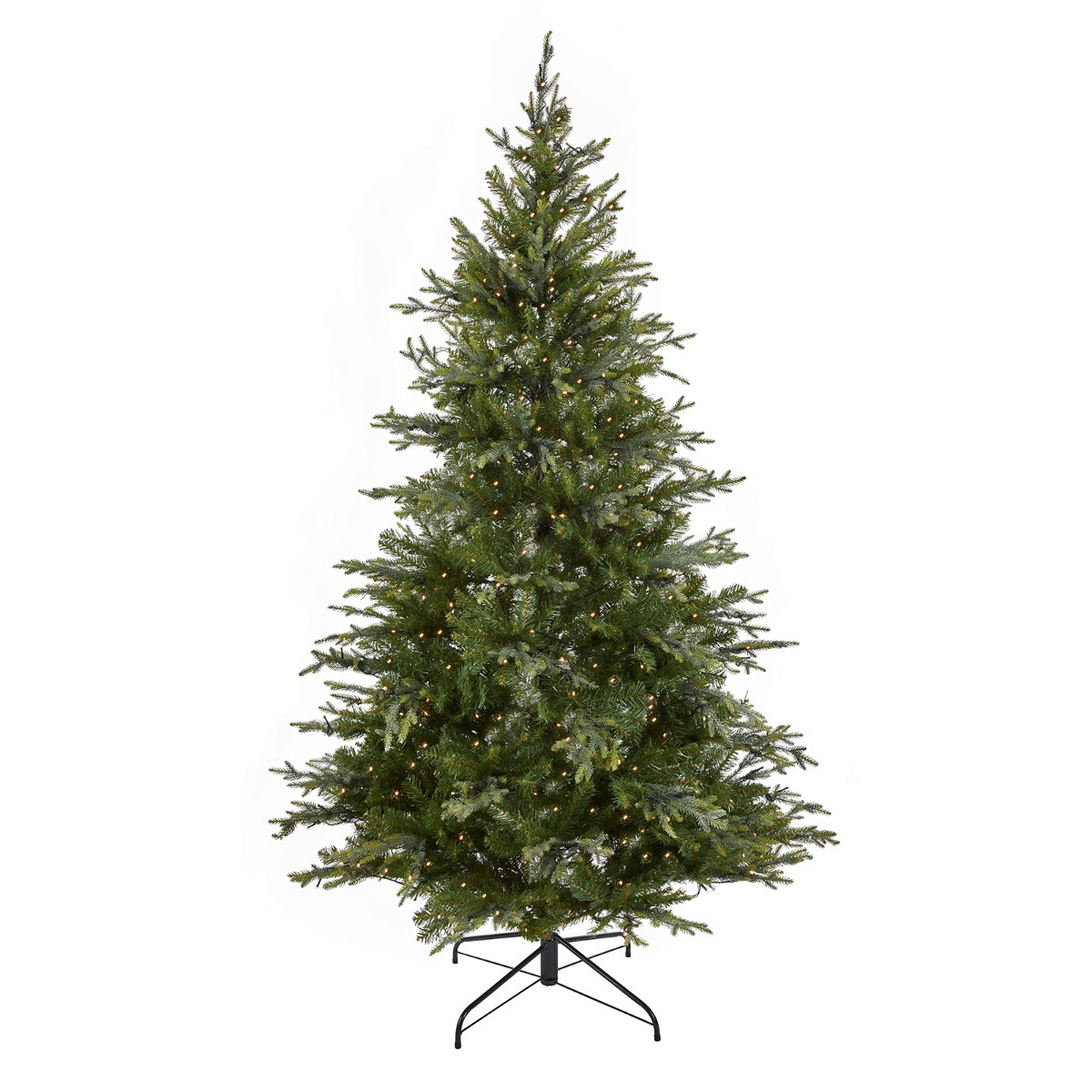 OHS Artificial Norway Spruce Pre-Lit Christmas Tree with White LEDs, Green - 7ft>