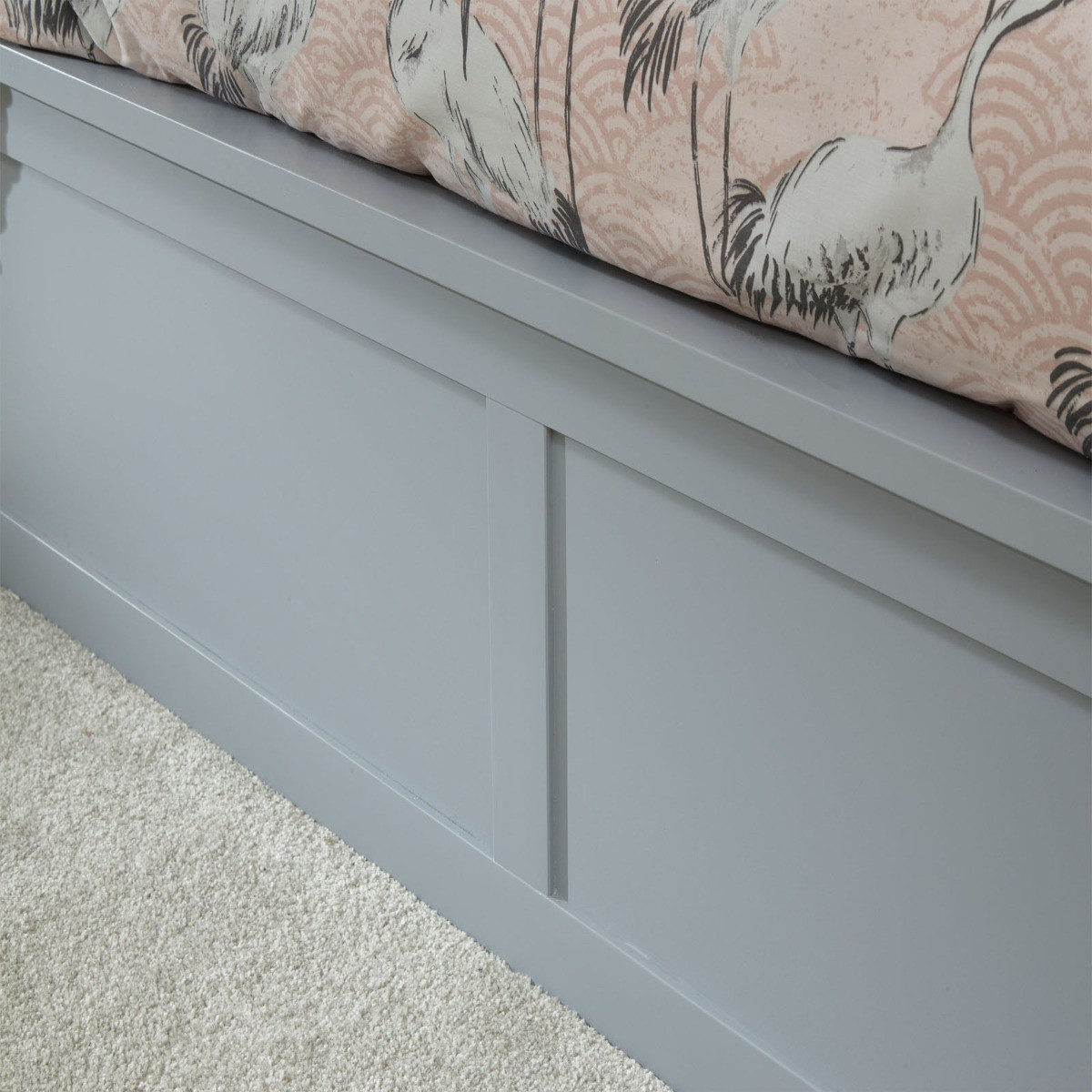 Como Wooden Ottoman Storage Bed - Grey>