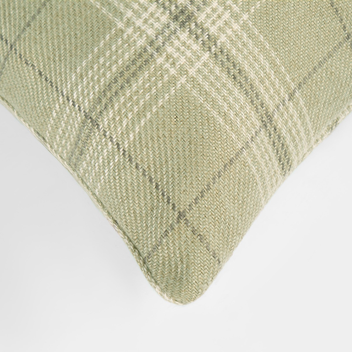 OHS 2 Pack Woven Check Cushion Covers with Cushion - Sage>