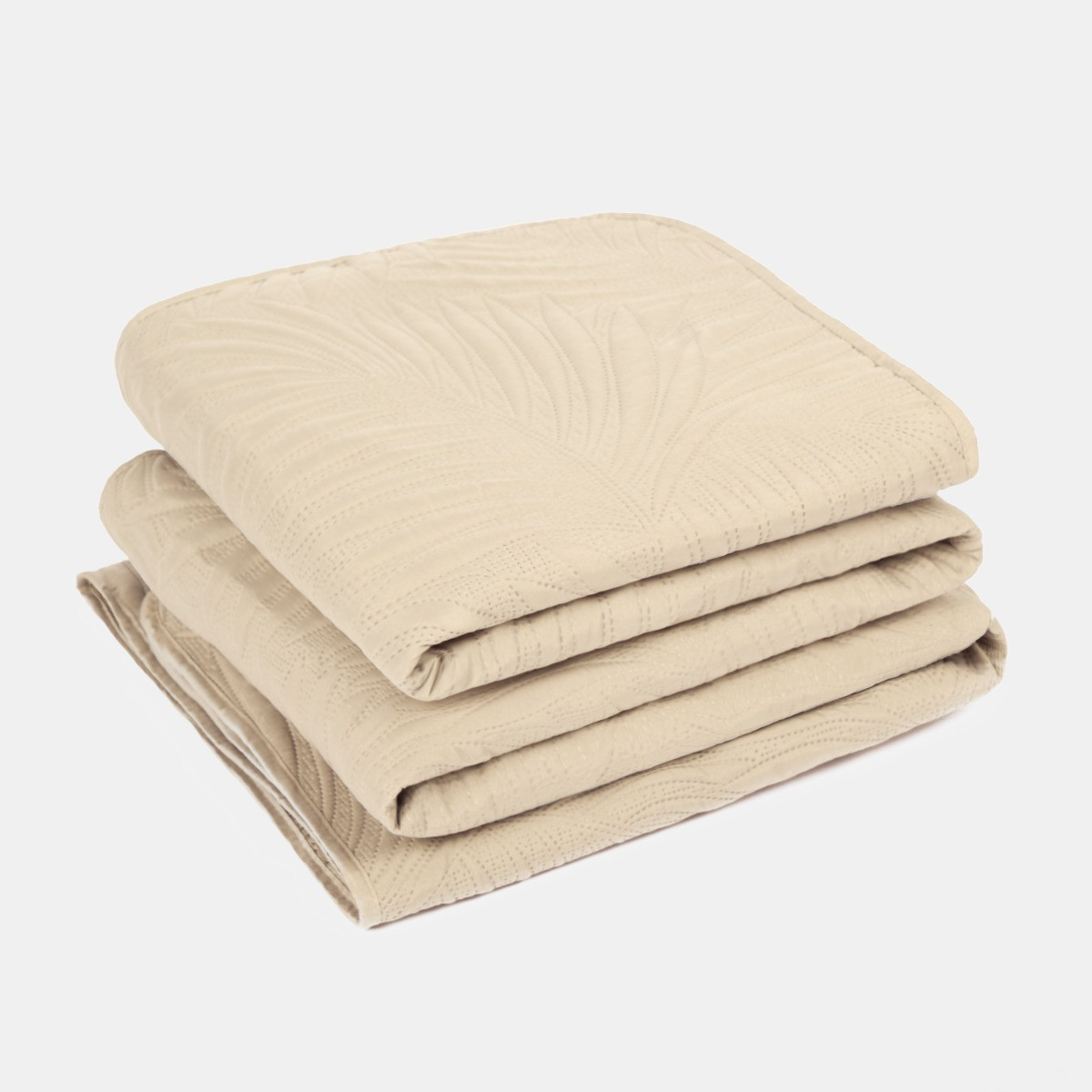 OHS Leaf Quilted Throw - Natural>